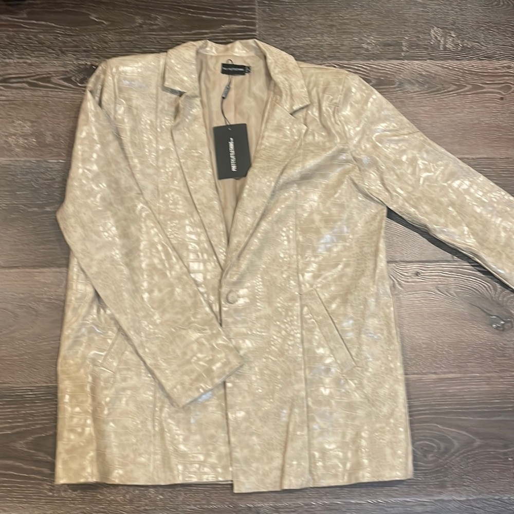 PLT Crocodile Oversized Blazer